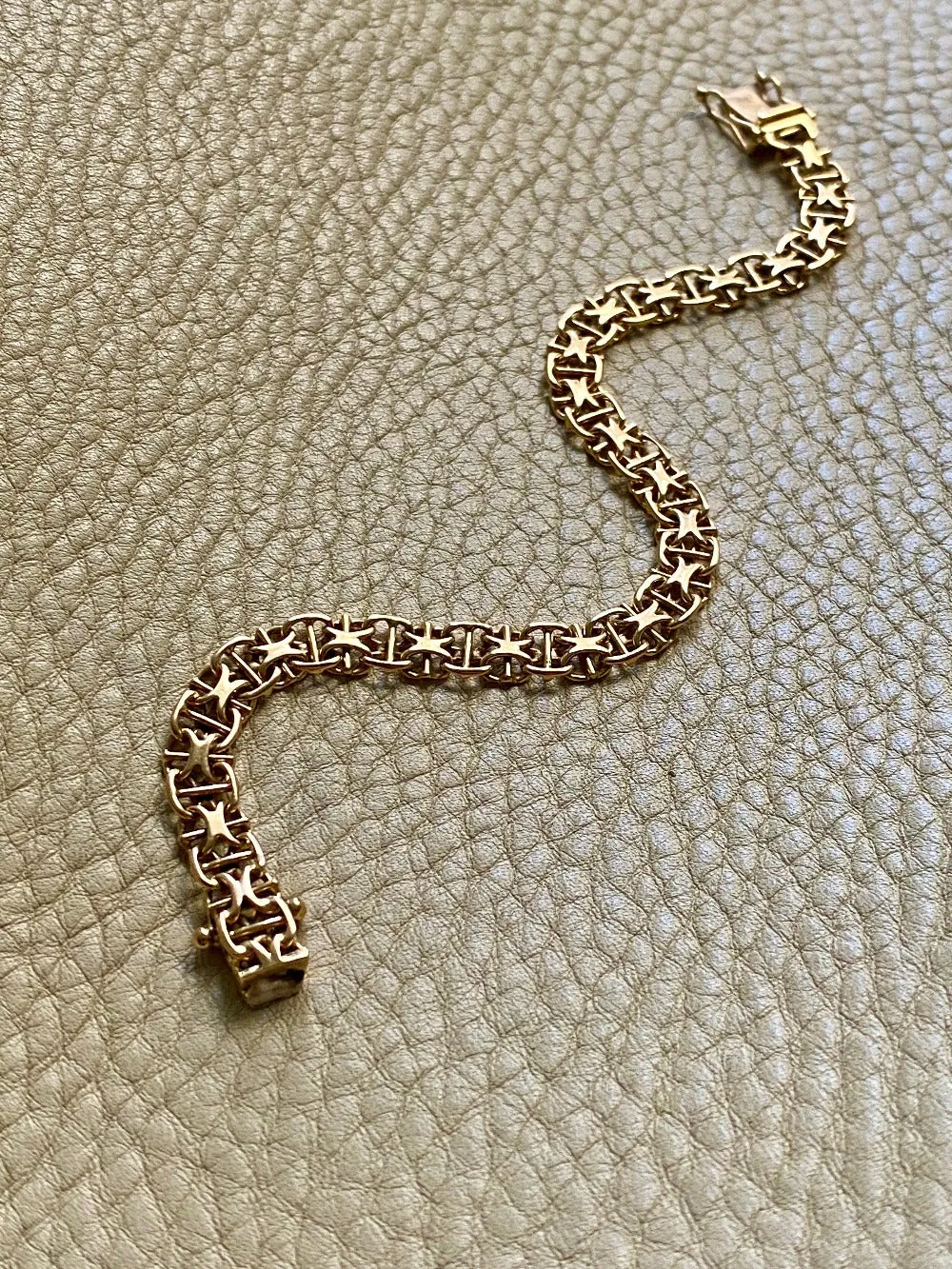1962 Star link with bars - Bracelet in 18k gold - 7.25 inch length