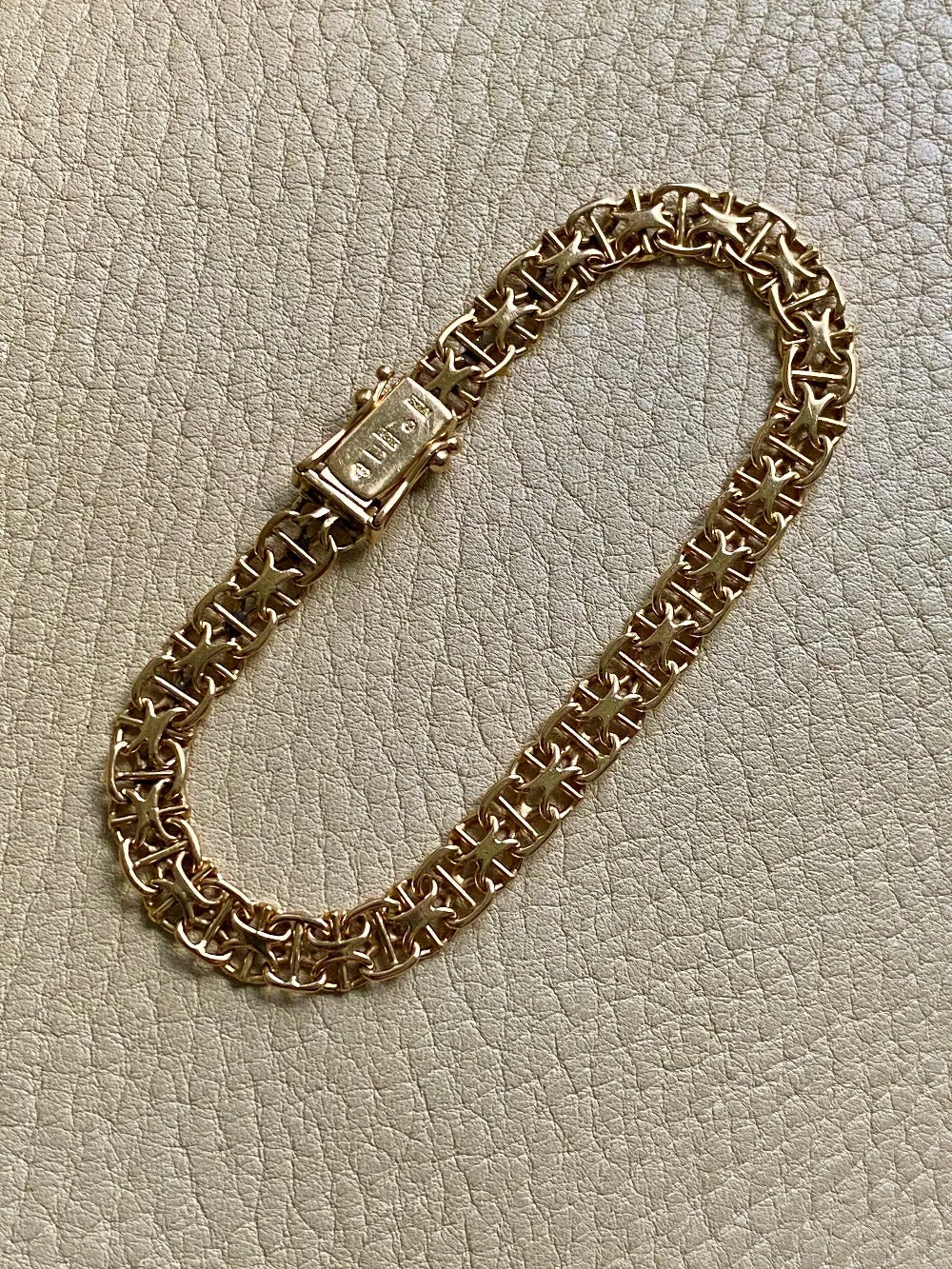 1962 Star link with bars - Bracelet in 18k gold - 7.25 inch length