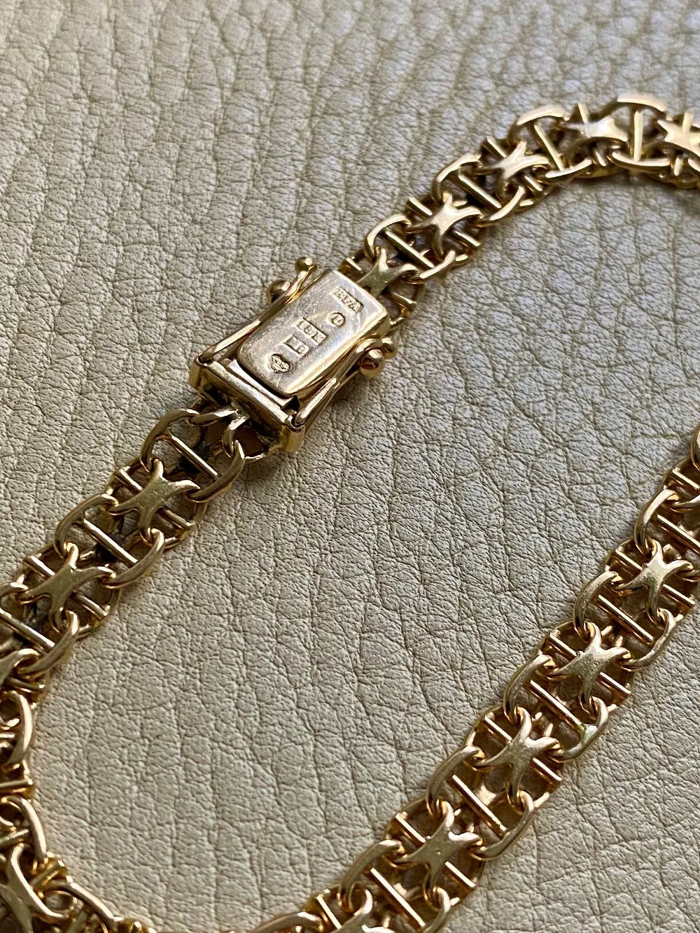 1962 Star link with bars - Bracelet in 18k gold - 7.25 inch length