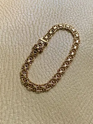 1962 Star link with bars - Bracelet in 18k gold - 7.25 inch length