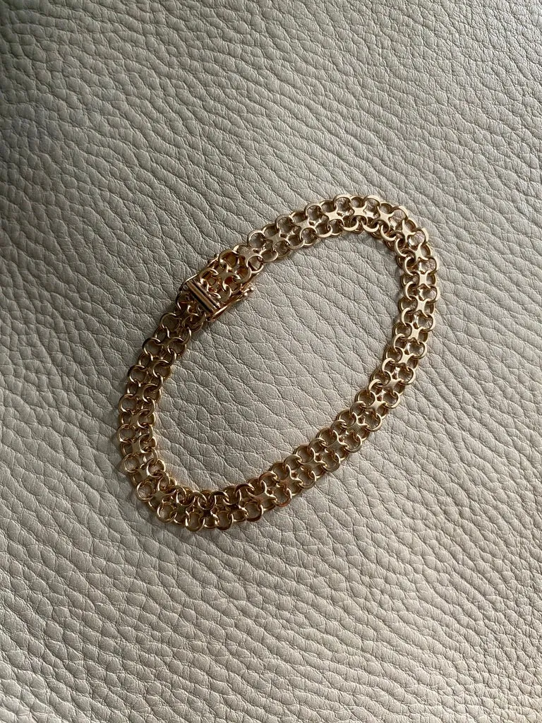 1970 Single row x-link bracelet in 18k gold - Vintage from Köping, Sweden