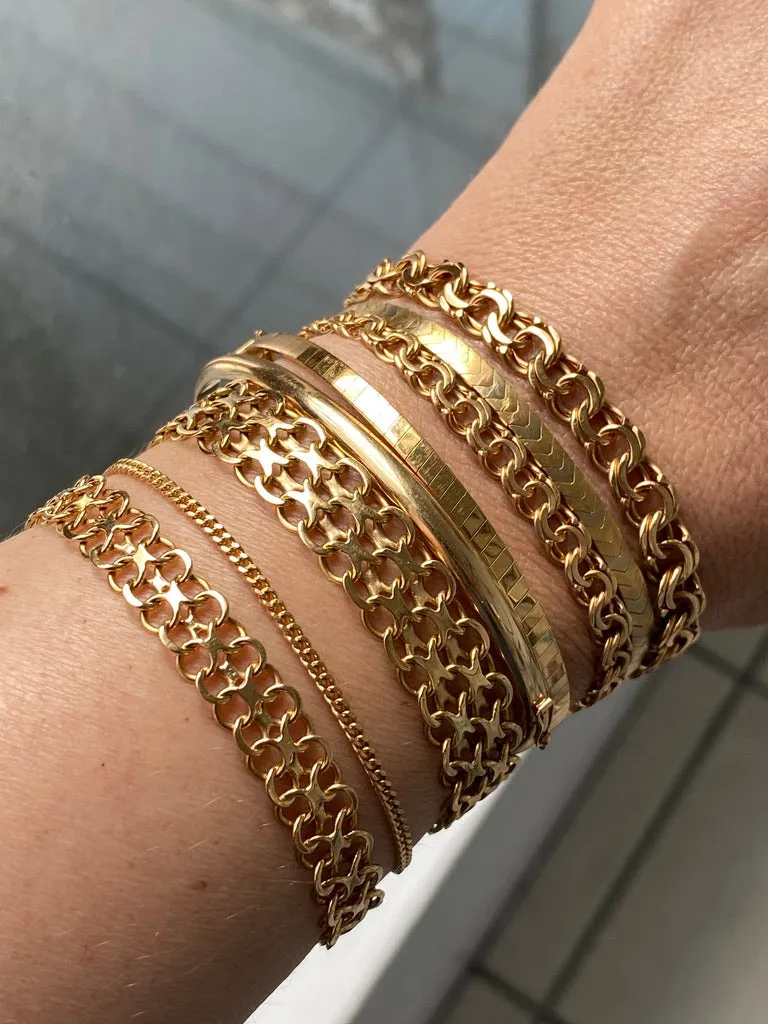 1970 Single row x-link bracelet in 18k gold - Vintage from Köping, Sweden