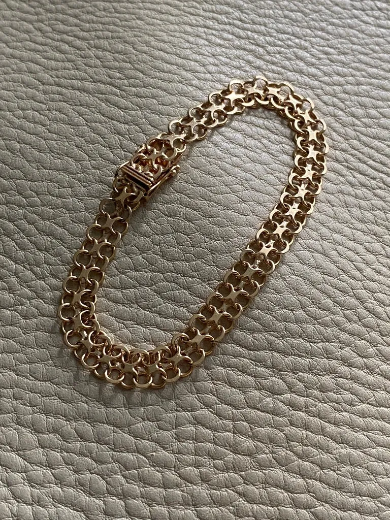 1970 Single row x-link bracelet in 18k gold - Vintage from Köping, Sweden