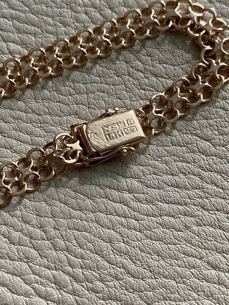1970 Single row x-link bracelet in 18k gold - Vintage from Köping, Sweden