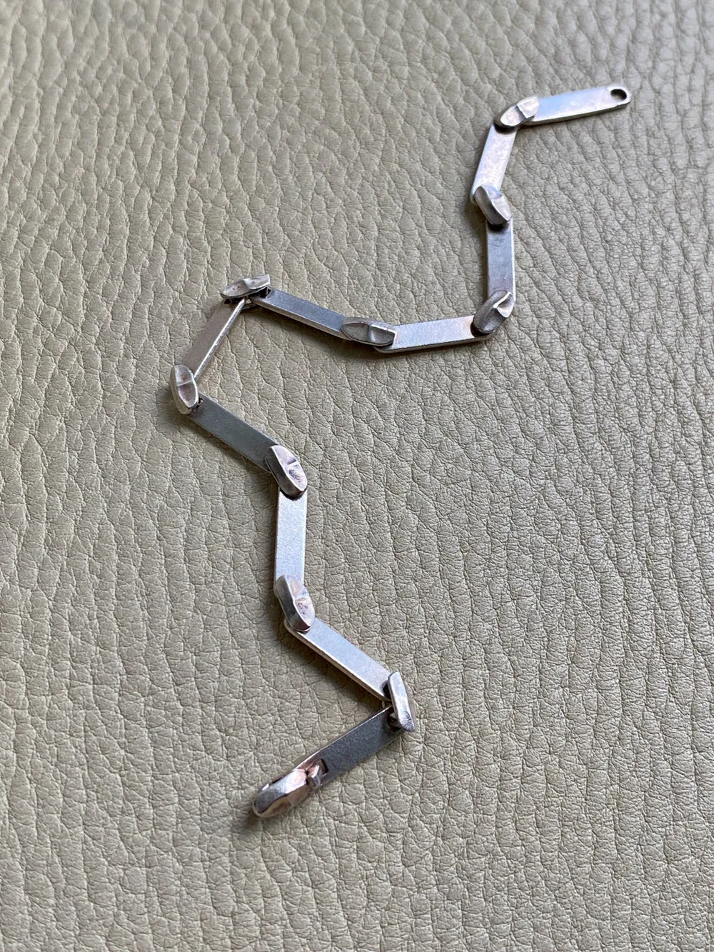 1985 ‘Labyrint’ bar link bracelet by Bjorn Weckstrom for Lapponia in sterling silver - 7.6 inch length