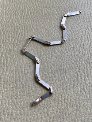 1985 ‘Labyrint’ bar link bracelet by Bjorn Weckstrom for Lapponia in sterling silver - 7.6 inch length