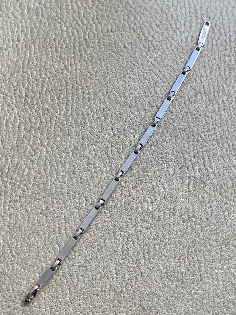 1985 ‘Labyrint’ bar link bracelet by Bjorn Weckstrom for Lapponia in sterling silver - 7.6 inch length