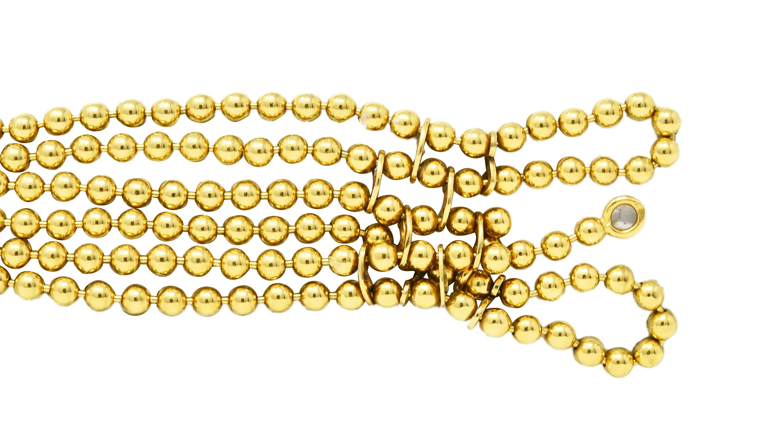 1999 Cartier 18 Karat Gold Bead Draperie Multi-Strand Bracelet