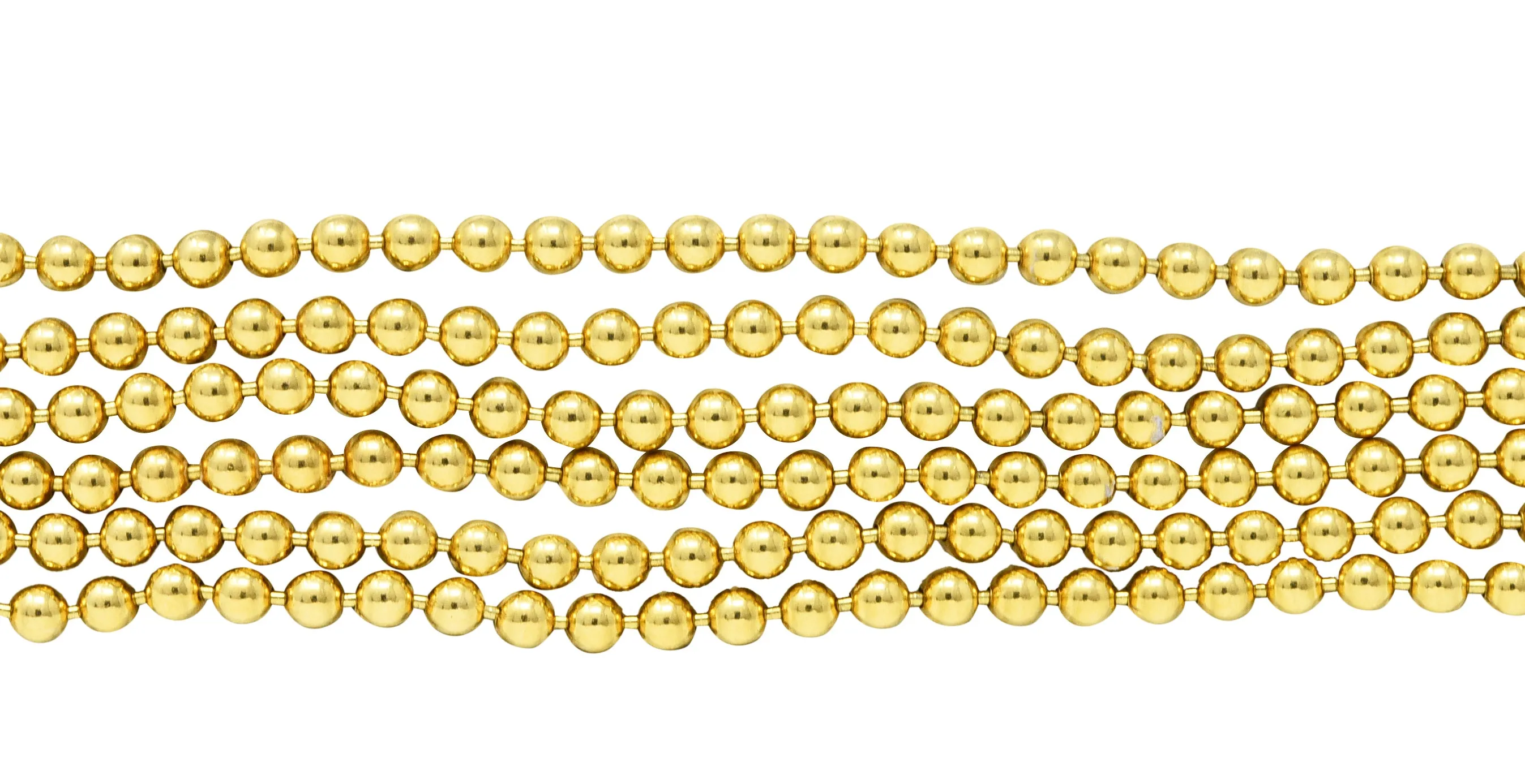1999 Cartier 18 Karat Gold Bead Draperie Multi-Strand Bracelet