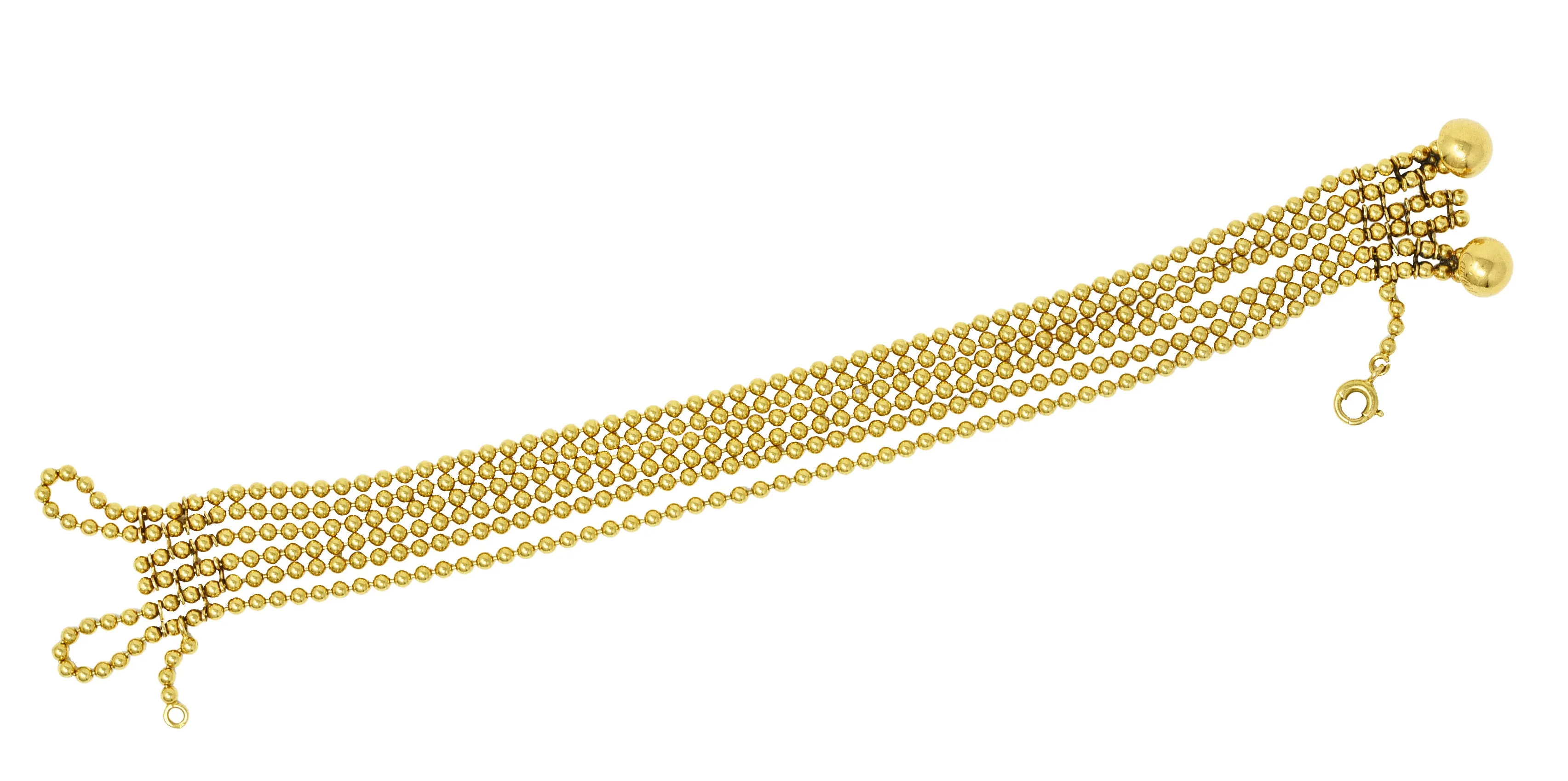 1999 Cartier 18 Karat Gold Bead Draperie Multi-Strand Bracelet