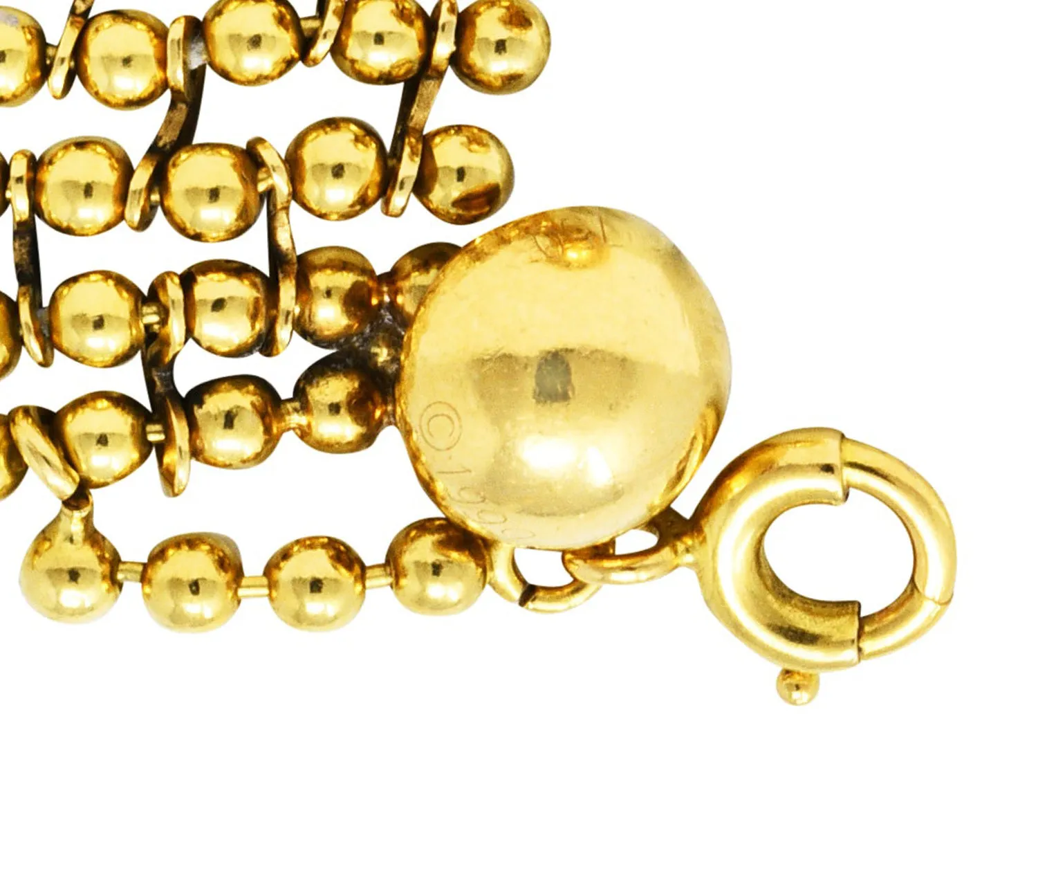 1999 Cartier 18 Karat Gold Bead Draperie Multi-Strand Bracelet