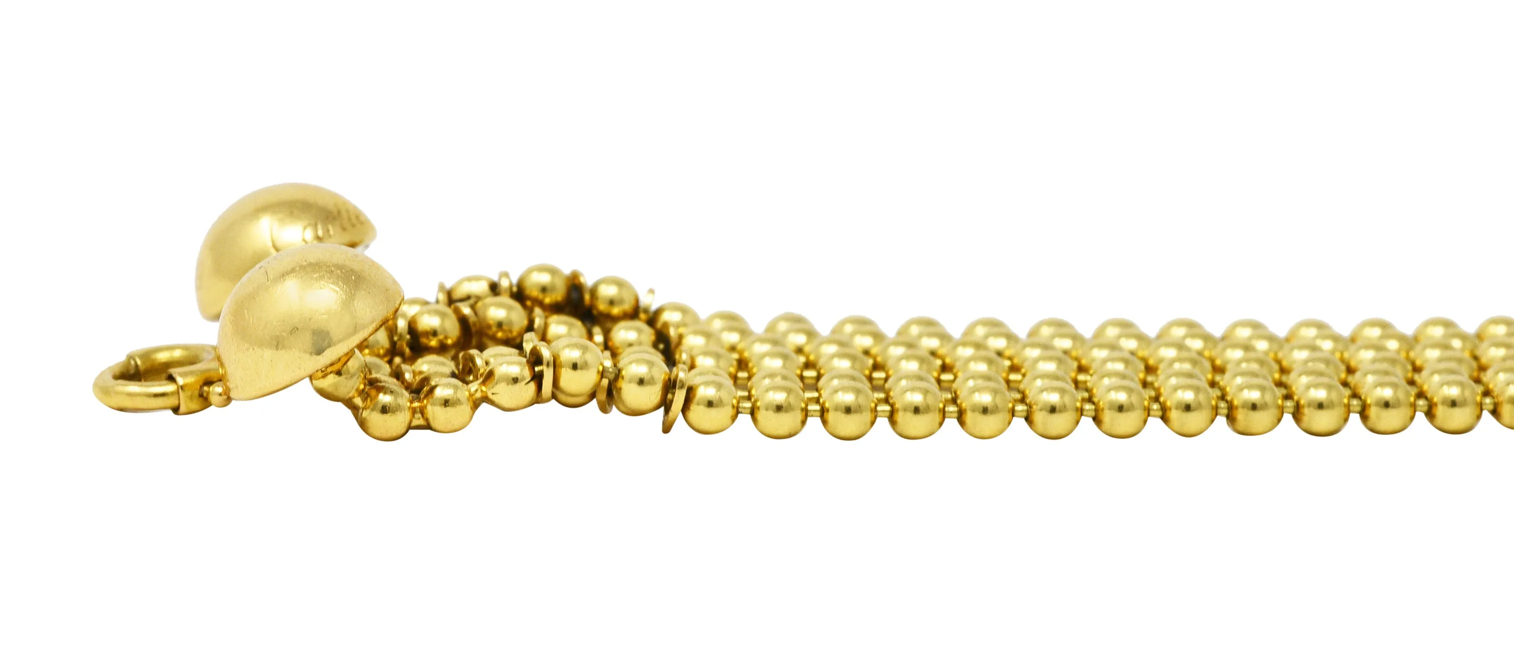1999 Cartier 18 Karat Gold Bead Draperie Multi-Strand Bracelet