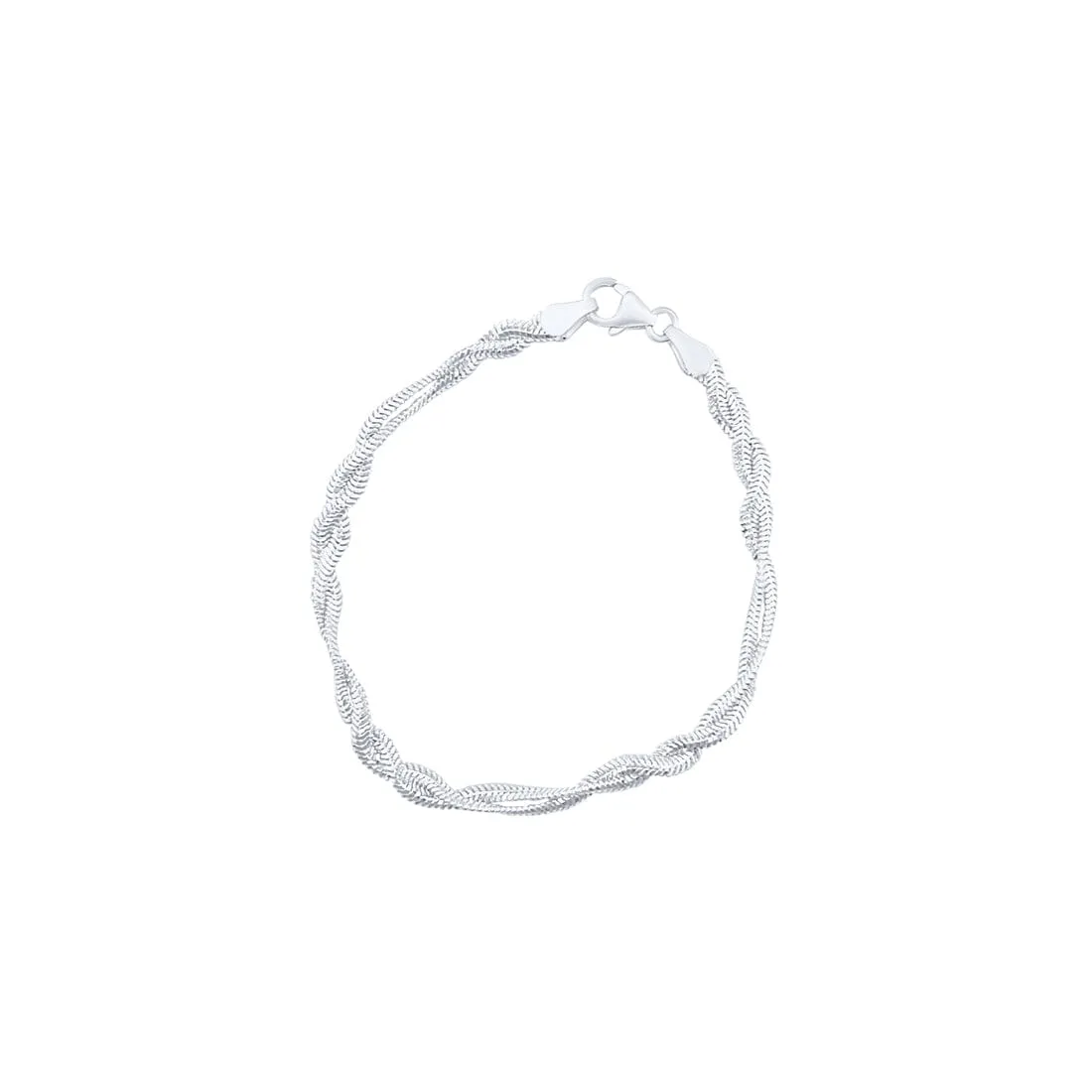 19cm Herring Plait Bracelet in Sterling Silver