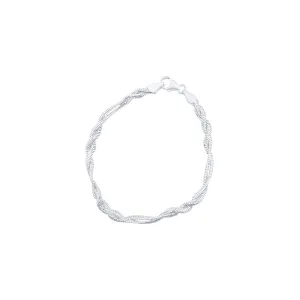 19cm Herring Plait Bracelet in Sterling Silver