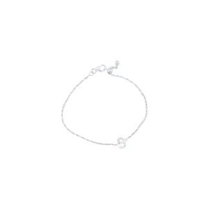19cm Initial S Bracelet with Cubic Zirconia in Sterling Silver