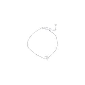 19cm Initial T Bracelet with Cubic Zirconia in Sterling Silver