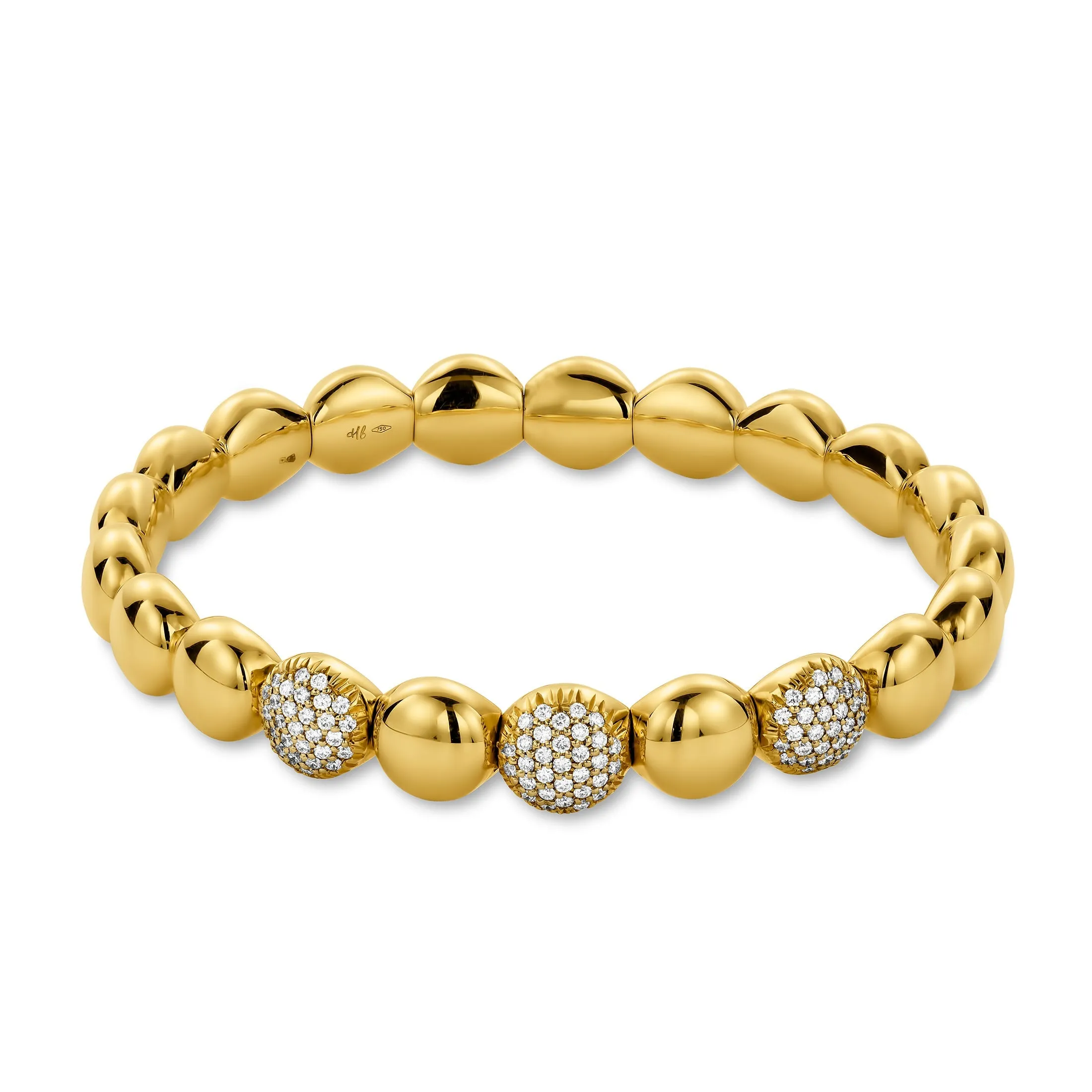 21355-YW 18KT Gold & Diamond Stretch Bracelet