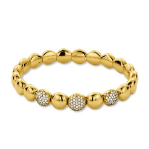 21355-YW 18KT Gold & Diamond Stretch Bracelet