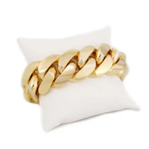22MM  Cuban Link Bracelet (14K Gold Over Silver) Big