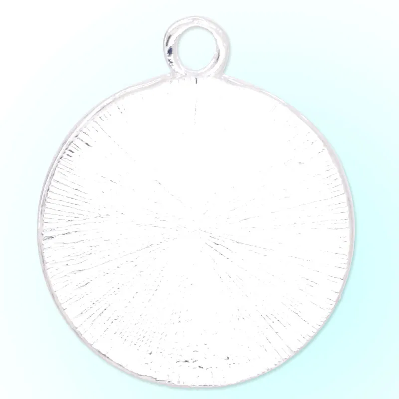 25mm Round Pendant tray,Figure edge,cameo base,zinc alloy filled,shine silver plated,20pcs/lot