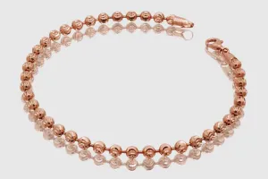 2mm - 5mm Moon Cut Bead Bracelet - 14k Rose Gold