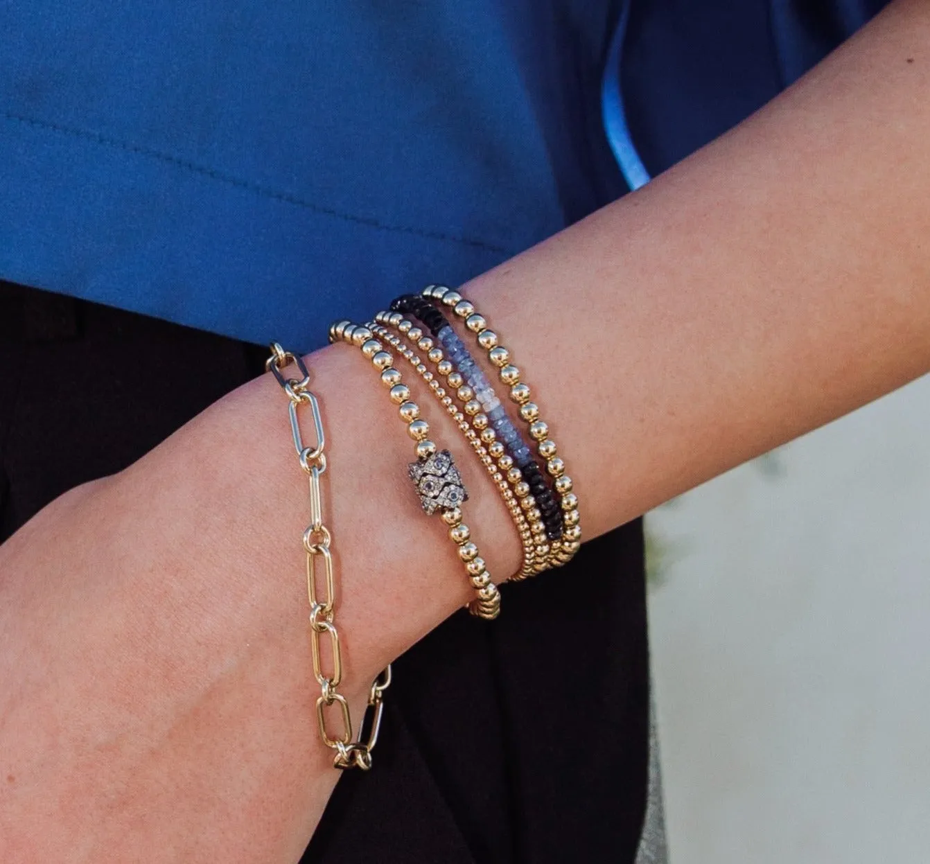 2mm Signature Bracelet with Blue Ombré Sapphire