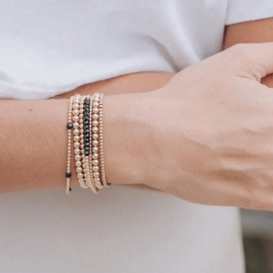 2mm Yellow Gold Filled Bracelet with Spinel Disc Pattern