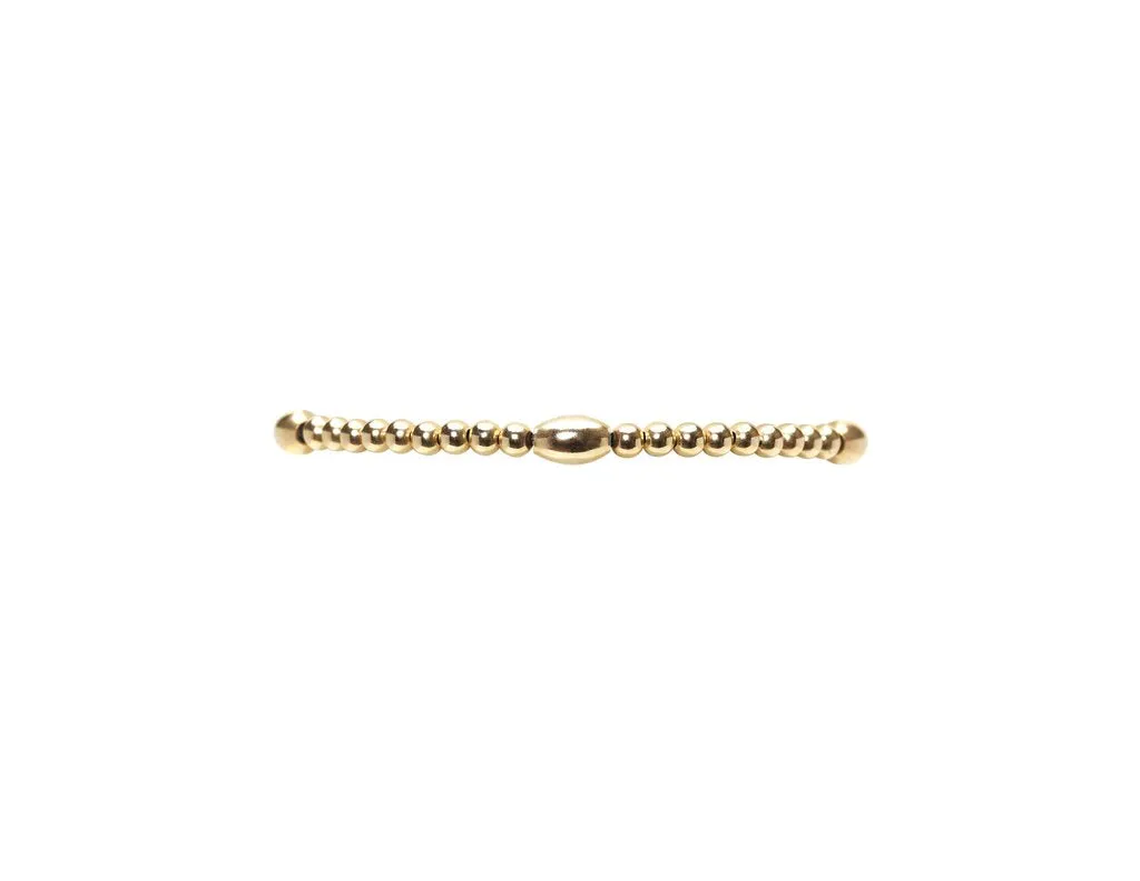 3mm Yellow Gold Filled Bracelet with Orzo Pattern