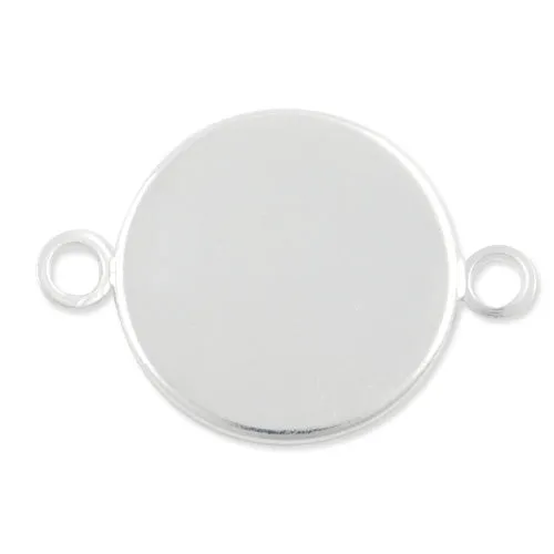 50 Bracelet Base With 10MM Round Setting,Silver Plated,Lead Free And Nickel Free