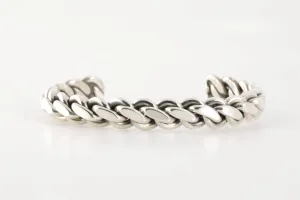 6" 925 Silver Curb Chain Cuff Bracelet (37.58g.)