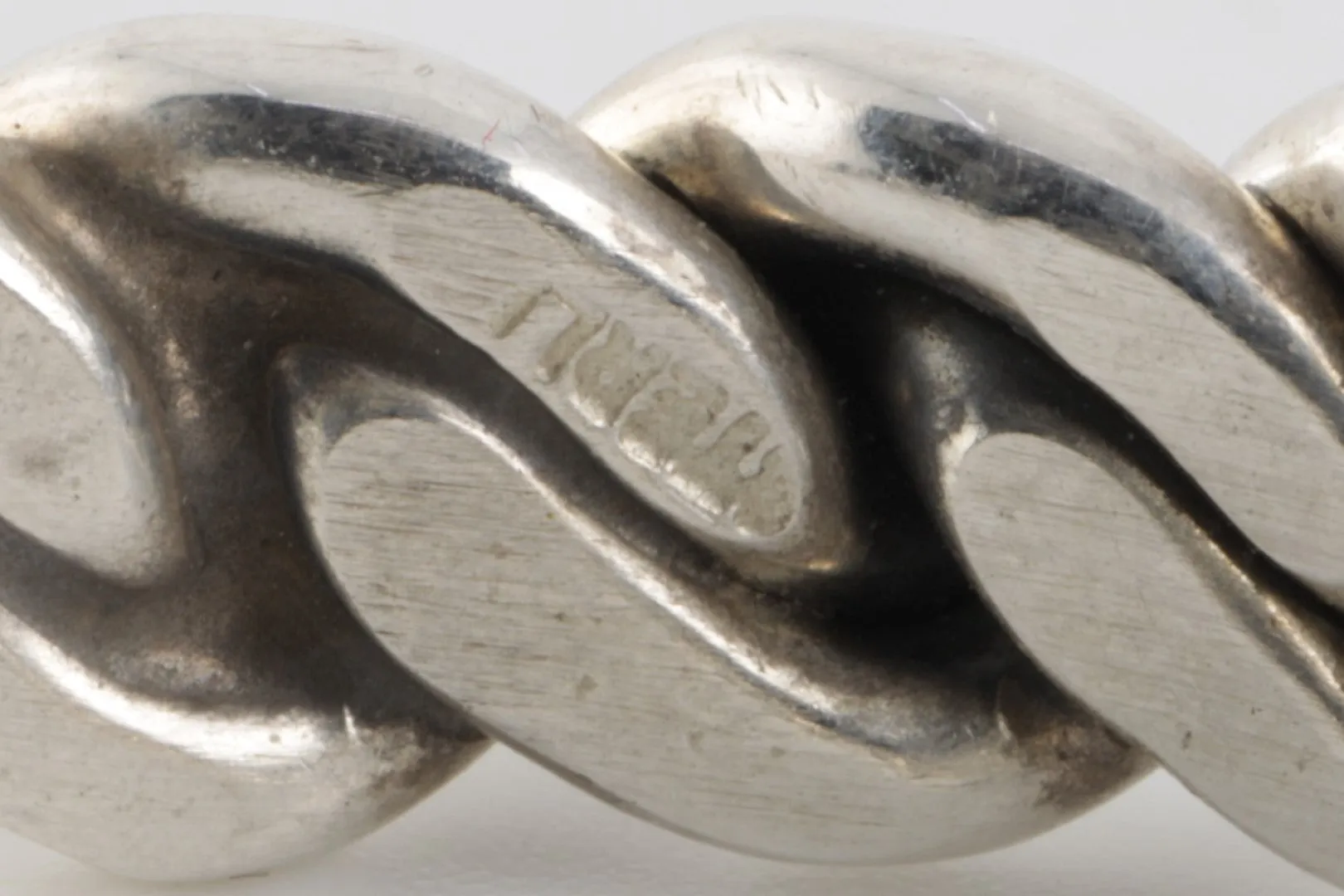 6" 925 Silver Curb Chain Cuff Bracelet (37.58g.)