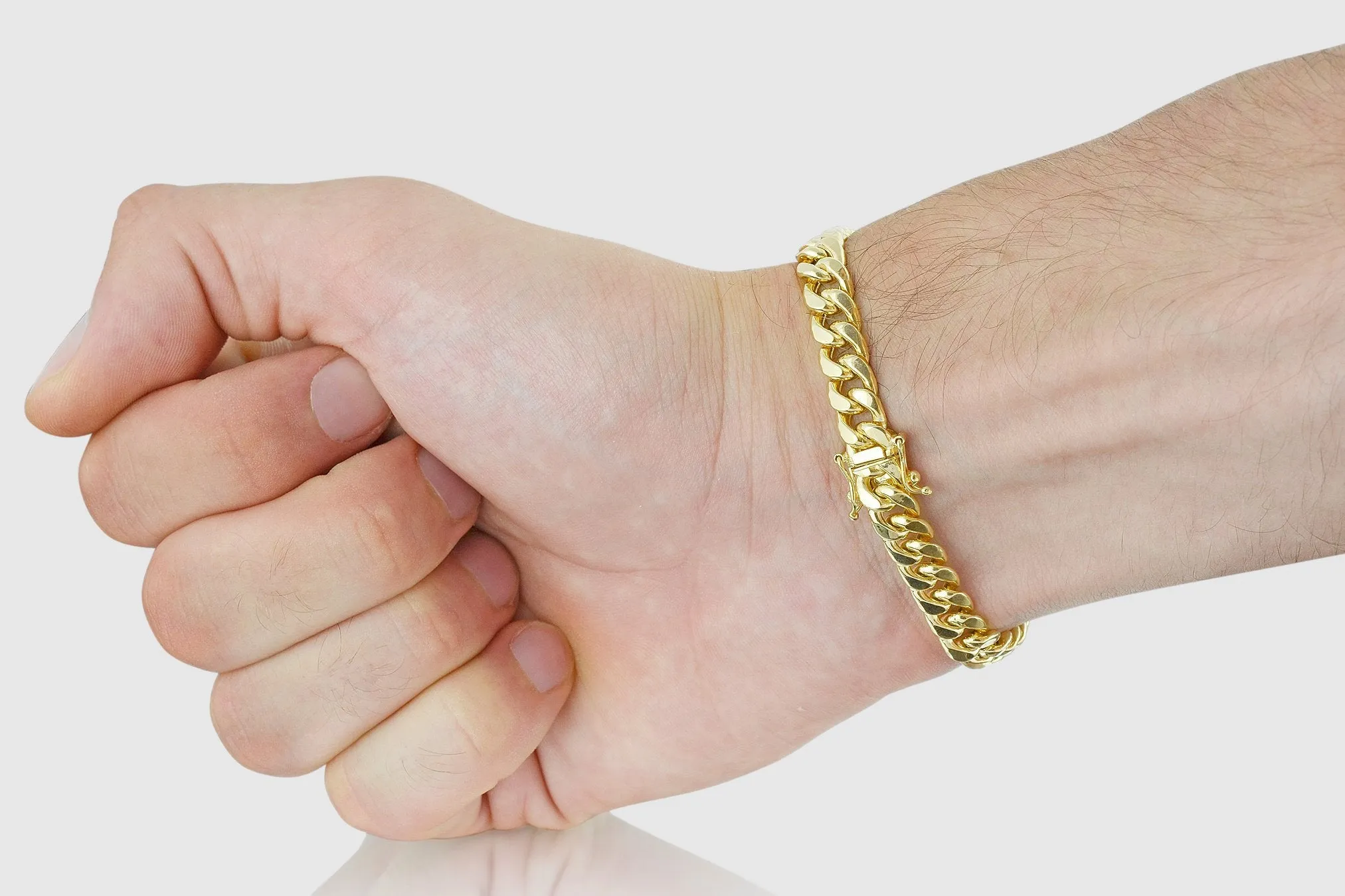 7.5mm Hollow Miami Cuban Gold Bracelet