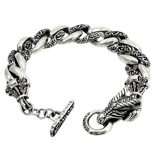 925 Sterling Silver Dragon Griffin Bracelet
