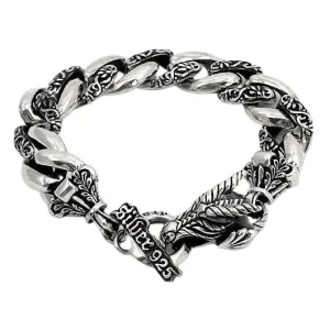 925 Sterling Silver Dragon Griffin Bracelet