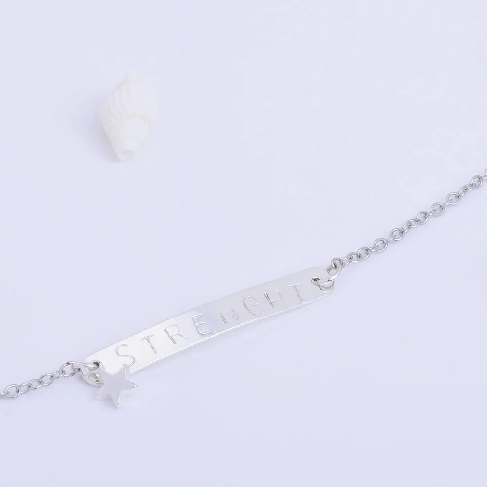 About 12.6*10.1MM tibetara® Brass Star Personalized Stamping Blank Bar pendant bracelet Craft Supplies Aperture 1.2MM plated silver 20pcs
