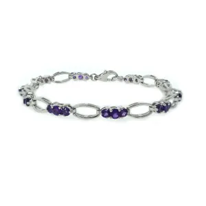 Amethyst Fashion Bracelet in Sterling Silver
