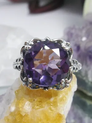 Amethyst Ring, Natural Gemstone, Victorian Jewelry #D103