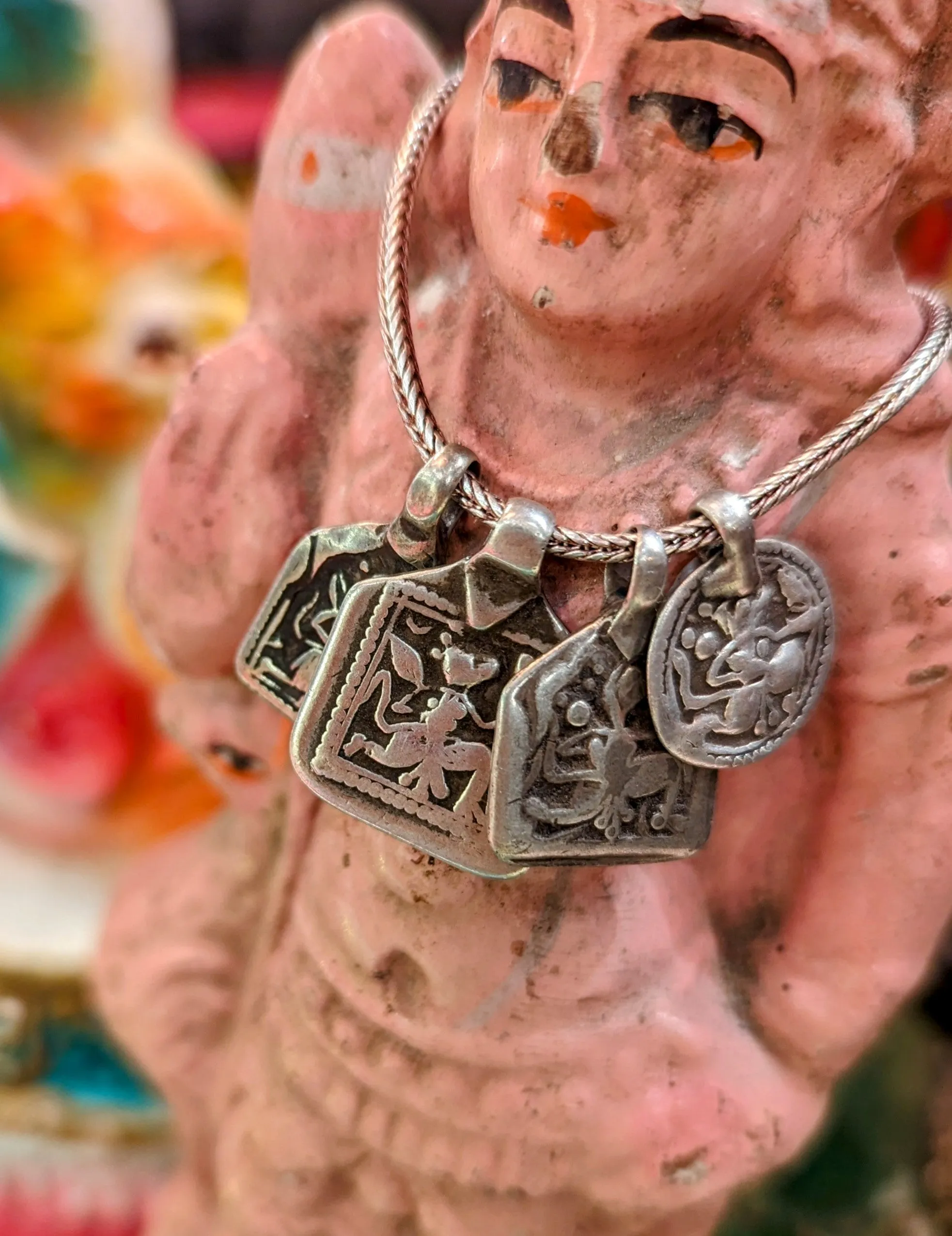 Antique Indian god amulet pendants - Hanuman