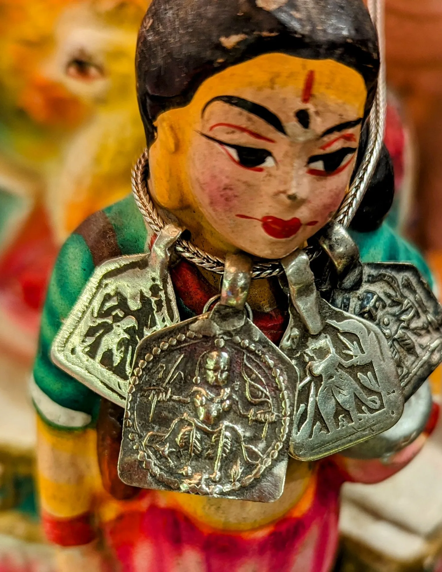 Antique Indian god amulet pendants - Kali
