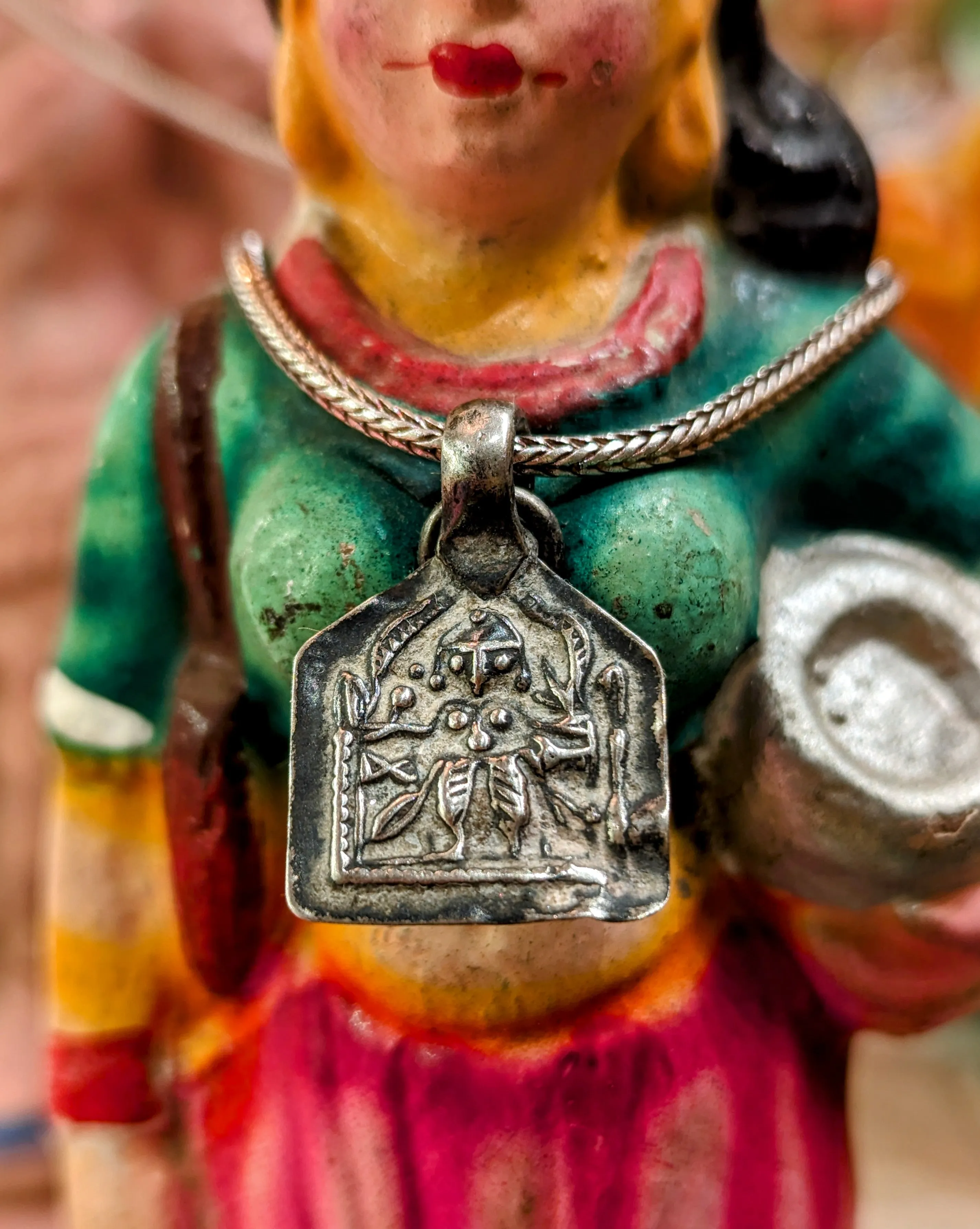Antique Indian god amulet pendants - Kali