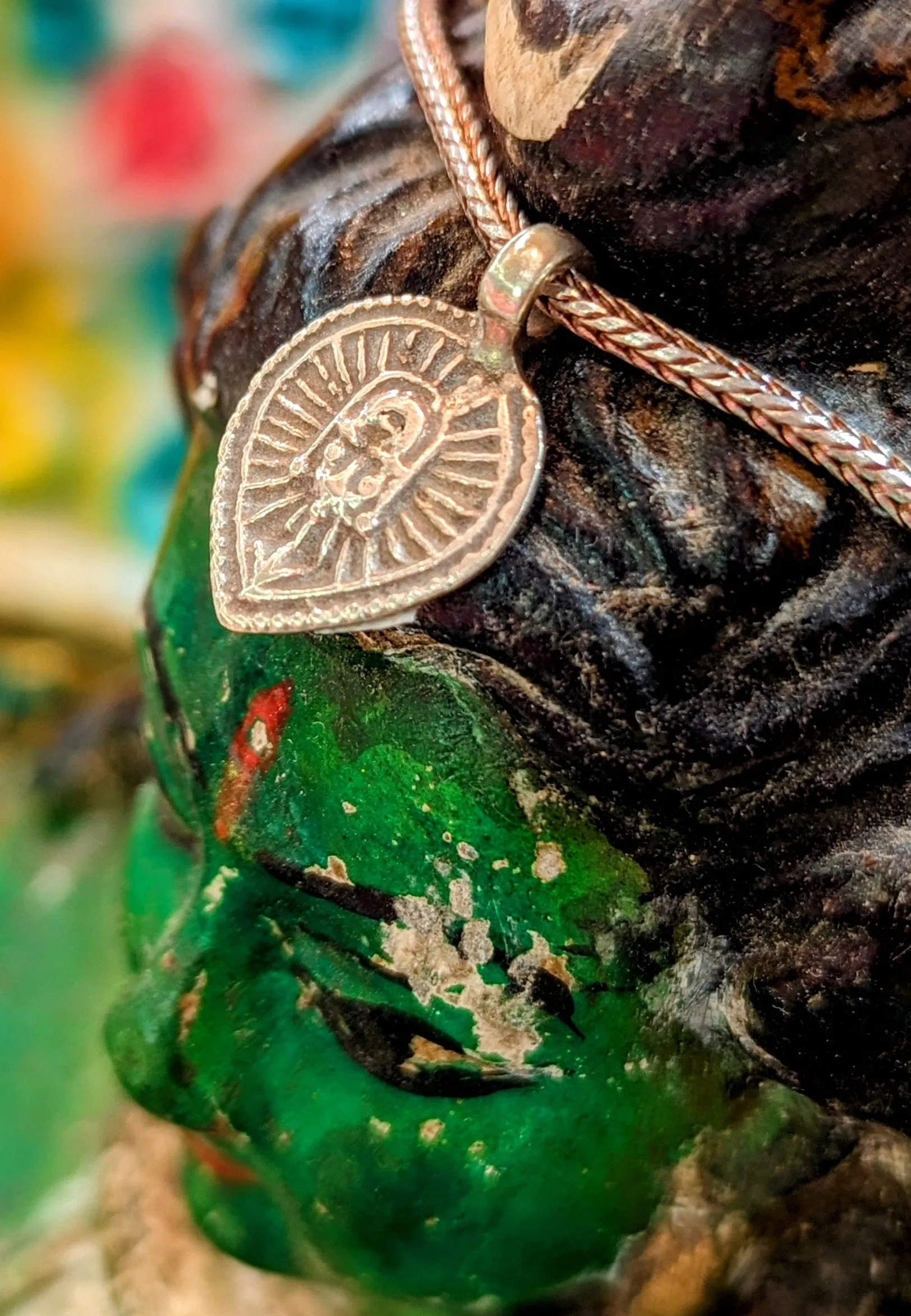 Antique Indian god amulet pendants - Surya