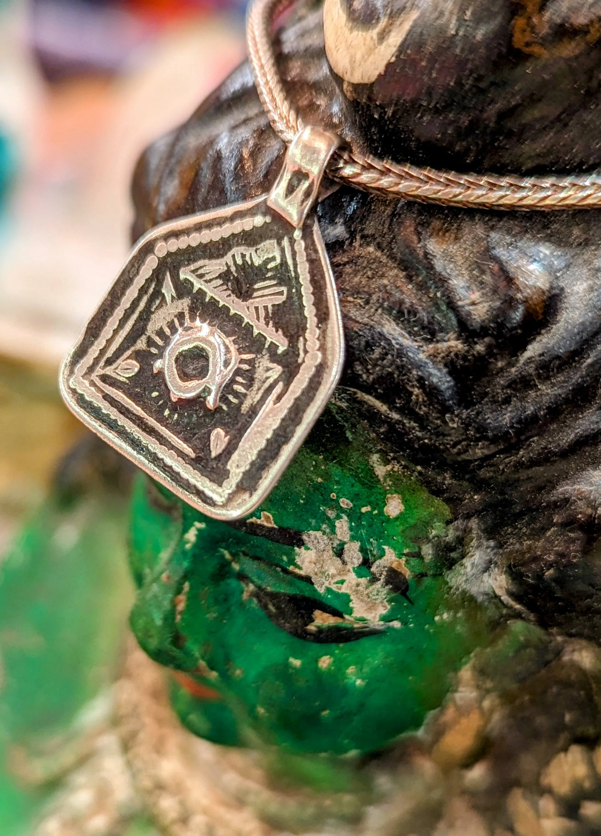 Antique Indian god amulet pendants - Surya