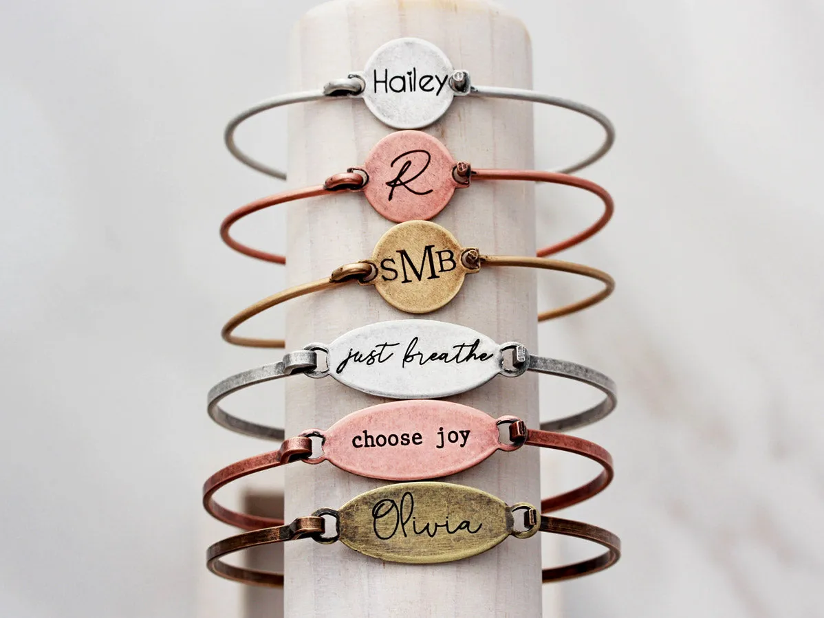 Antiqued Bracelet | Disc Bangle