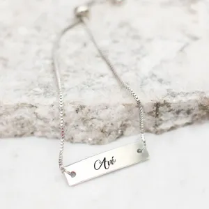 Avó Silver Bar Adjustable Bracelet