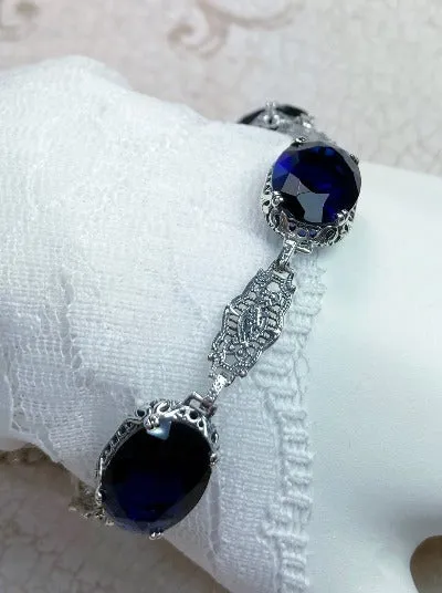B70, Edwardian Bracelet, Oval Gemstone, Vintage Style Jewelry #B70