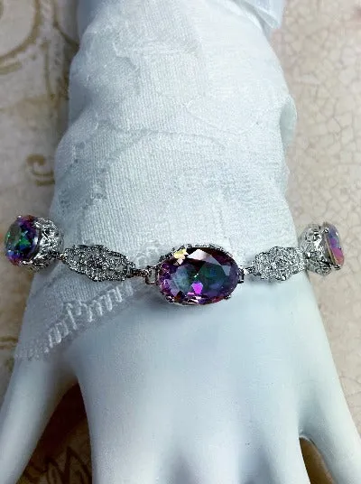 B70, Edwardian Bracelet, Oval Gemstone, Vintage Style Jewelry #B70