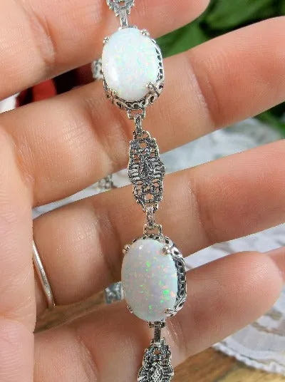 B70, Edwardian Bracelet, Oval Gemstone, Vintage Style Jewelry #B70
