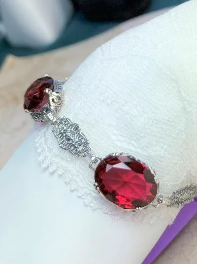 B70, Edwardian Bracelet, Oval Gemstone, Vintage Style Jewelry #B70