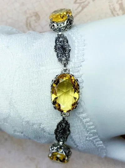 B70, Edwardian Bracelet, Oval Gemstone, Vintage Style Jewelry #B70