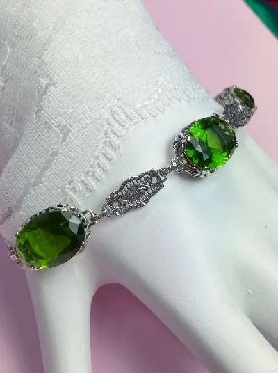 B70, Edwardian Bracelet, Oval Gemstone, Vintage Style Jewelry #B70